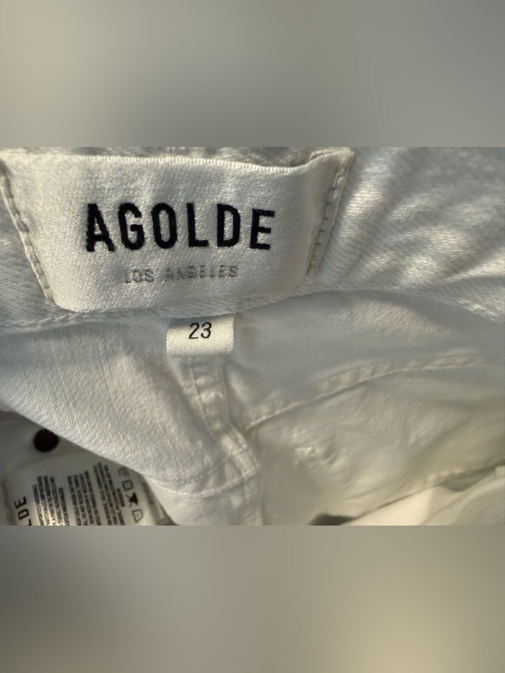 Agolde Straight White Button-Fly Jeans - 90’s Cropped - Picture 4 of 7
